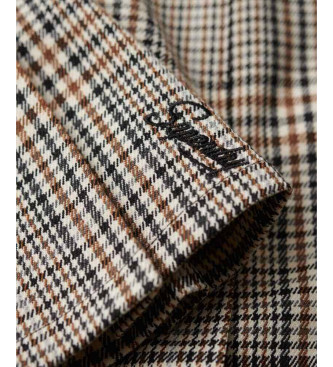 Superdry Brun vintage-plisserad minikjol i tweed