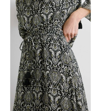 Pepe Jeans Midi-Rock aus schwarzem Chiffon von Earn
