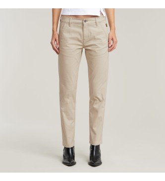 G-Star Beigefarbene Kate Boyfriend-Hose im Chino-Stil