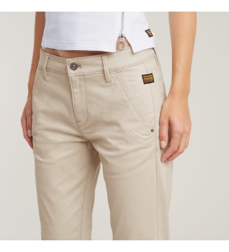G-Star Beigefarbene Kate Boyfriend-Hose im Chino-Stil