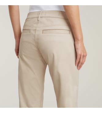 G-Star Beigefarbene Kate Boyfriend-Hose im Chino-Stil