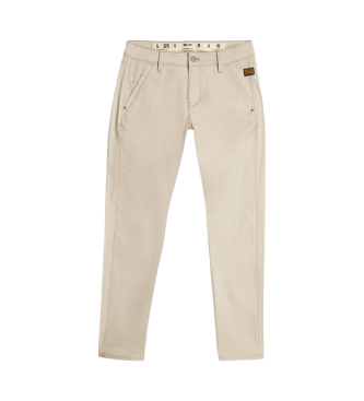 G-Star Beigefarbene Kate Boyfriend-Hose im Chino-Stil