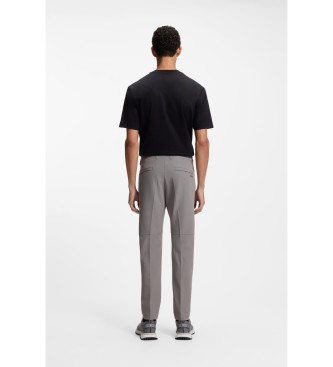 BOSS Pantaloni grigi a vestibilità slim in tessuto elasticizzato