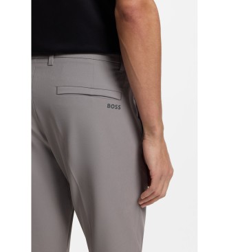 BOSS Pantaloni grigi a vestibilità slim in tessuto elasticizzato