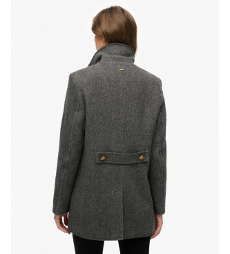 Superdry Chaquetón Double Breasted gris marengo