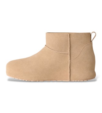 UGG Lederstiefeletten Classic Mini Enwrap beige