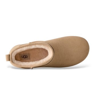 UGG Lederstiefeletten Classic Mini Enwrap beige