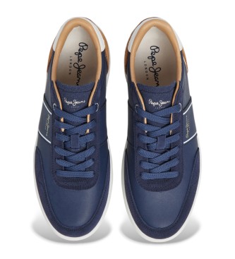 Pepe Jeans Chaussures en cuir Camdem, série « Marine »