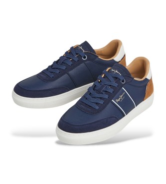 Pepe Jeans Chaussures en cuir Camdem, série « Marine »