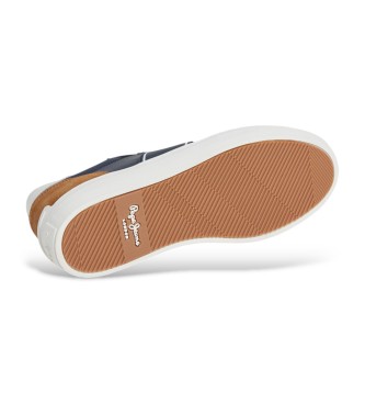 Pepe Jeans Chaussures en cuir Camdem, série « Marine »