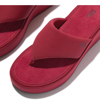 Fitflop Sandálias de plataforma com salto em cunha e tira entre os dedos, vermelhas