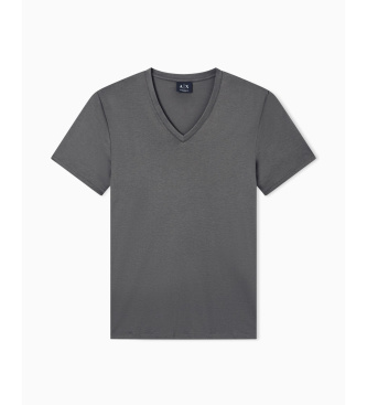 A|X Armani Exchange Grå T-shirt med V-udskæring