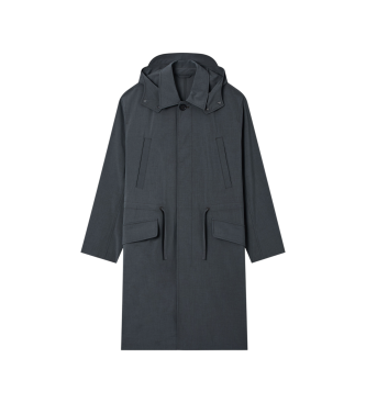A|X Armani Exchange Trenchcoat met Afneembare Capuchon grijs