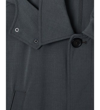A|X Armani Exchange Trenchcoat met Afneembare Capuchon grijs