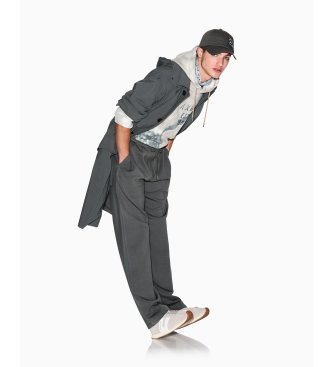 A|X Armani Exchange Trenchcoat met Afneembare Capuchon grijs