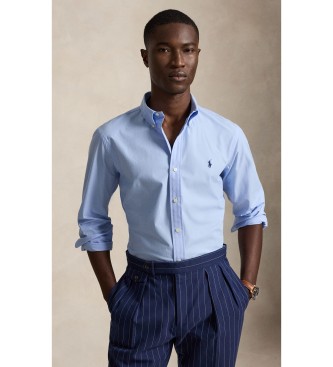 Polo Ralph Lauren Elastisches Popeline-Hemd Custom Fit blau