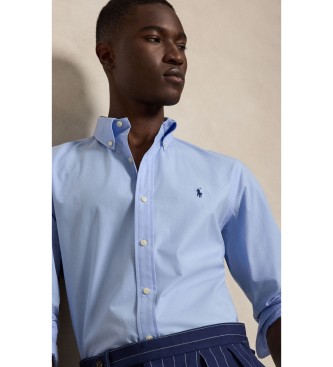 Polo Ralph Lauren Elastisches Popeline-Hemd Custom Fit blau