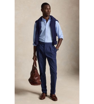 Polo Ralph Lauren Elastisches Popeline-Hemd Custom Fit blau