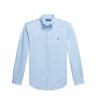 Polo Ralph Lauren Elastisches Popeline-Hemd Custom Fit blau