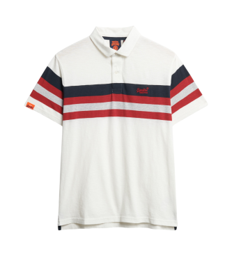 Superdry Polo ligero de punto con rayas blanco