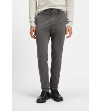 BOSS Grijze chino met taps toelopende pijpen