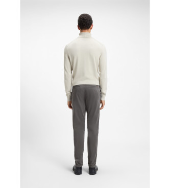 BOSS Grijze chino met taps toelopende pijpen