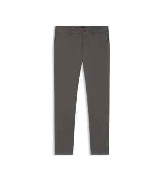 BOSS Grijze chino met taps toelopende pijpen