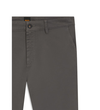 BOSS Grijze chino met taps toelopende pijpen