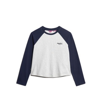 Superdry Camiseta de béisbol con logotipo Essential gris