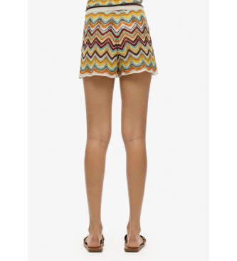 Superdry Beige gebreide short met zigzagpatroon