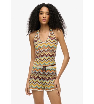 Superdry Beige gebreide short met zigzagpatroon