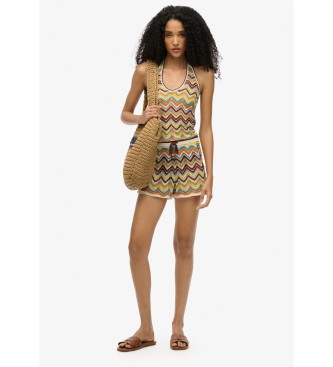 Superdry Beige gebreide short met zigzagpatroon
