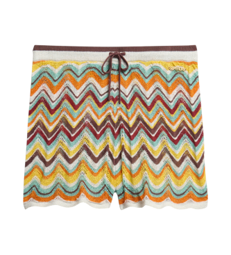Superdry Beige gebreide short met zigzagpatroon