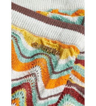 Superdry Beige gebreide short met zigzagpatroon