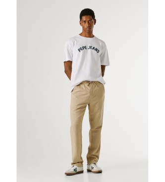 Pepe Jeans Beige Pull-On Comfort Chino-broek van linnen