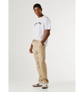 Pepe Jeans Beige Pull-On Comfort Chino-broek van linnen