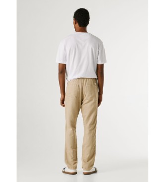 Pepe Jeans Beige Pull-On Comfort Chino-broek van linnen