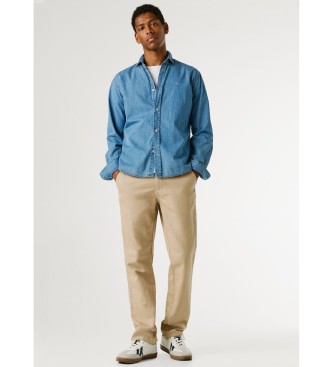 Pepe Jeans Beige Pull-On Comfort Chino-broek van linnen