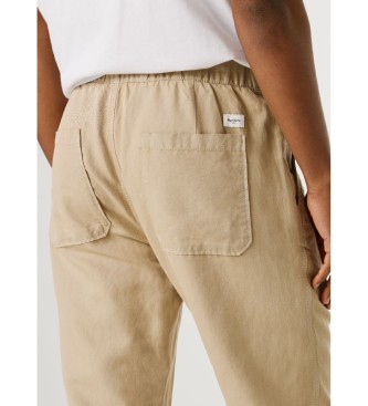 Pepe Jeans Beige Pull-On Comfort Chino-broek van linnen