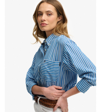 Superdry Blue Relaxed Poplin Shirt
