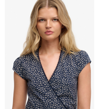 Superdry Marineblauwe Athletic Essential Wrap jurk