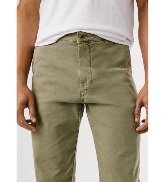 Pepe Jeans Chinobyxa Regular Canvas grön