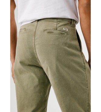 Pepe Jeans Chinobyxa Regular Canvas grön