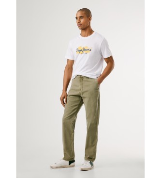 Pepe Jeans Chinobyxa Regular Canvas grön