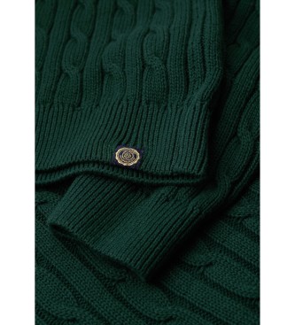 Superdry Pull surdimensionné à torsades vert