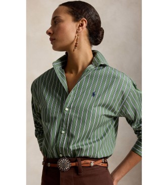 Polo Ralph Lauren Camisa de algodón con rayas Relaxed Fit verde