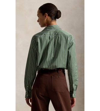 Polo Ralph Lauren Camisa de algodón con rayas Relaxed Fit verde