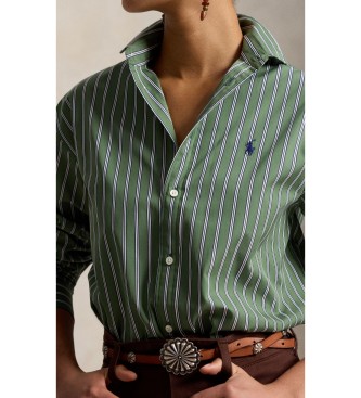 Polo Ralph Lauren Camisa de algodón con rayas Relaxed Fit verde