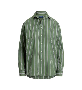 Polo Ralph Lauren Camisa de algodón con rayas Relaxed Fit verde
