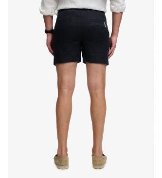 Superdry Krótkie spodenki Merchant Lino morskie